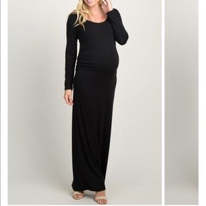 PINKBLUSH Maternity Black Maxi Dress- Large